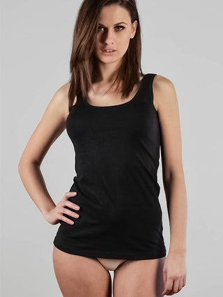 Kadın Organik Pamuklu Tanktop / Atlet (GOTS Sertifikalı) 2'Li Paket - Siyah