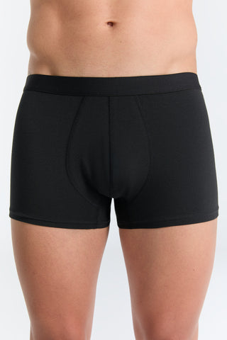 GOTS Sertifikalı Organik Pamuk Erkek Trunk Boxer İç Çamaşırı 7'Li Paket - Siyah
