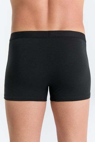 GOTS Sertifikalı Organik Pamuk Erkek Trunk Boxer İç Çamaşırı 7'Li Paket - Siyah