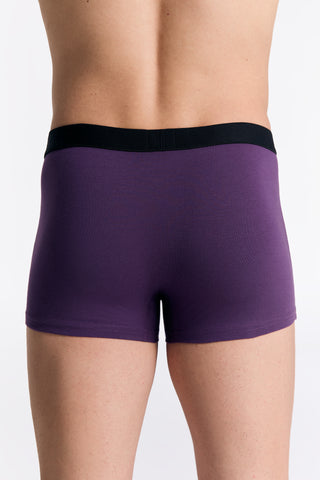 GOTS Sertifikalı Organik Pamuk Erkek Trunk Boxer İç Çamaşırı 3'lü Paket - Mor