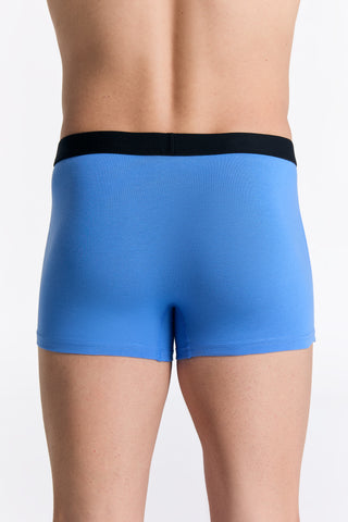GOTS Sertifikalı Organik Pamuk Erkek Trunk Boxer İç Çamaşırı 3'lü Paket - Aquamarin Mavi