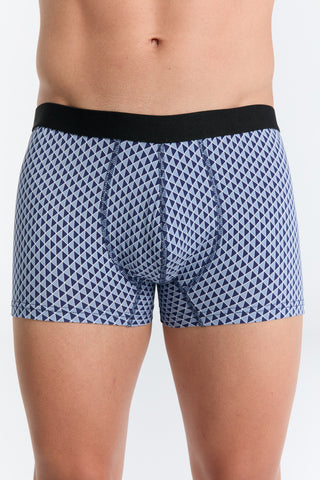 GOTS Sertifikalı Organik Pamuk Erkek Trunk Boxer İç Çamaşırı 3'lü Paket - Geometrik