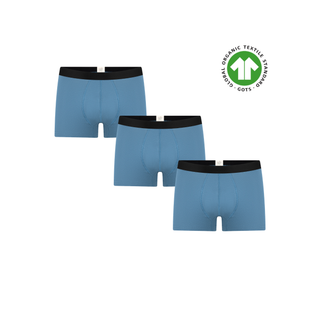 GOTS Sertifikalı Organik Pamuk Erkek Trunk Boxer İç Çamaşırı 3'lü Paket - Alp Grisi