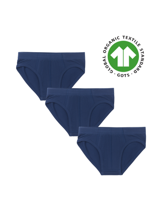 Erkek Çocuk Organik Pamuklu Slip – GOTS Sertifikalı - 3'lü Paket - Lacivert