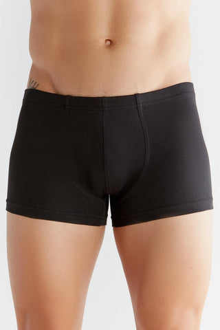 GOTS Sertifikalı Organik Pamuk Erkek Retro Boxer İç Çamaşırı 3'Lü Paket - Siyah