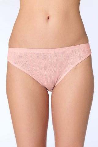 GOTS Sertifikalı %100 Organik Pamuk Kadın Jakarlı Slip - Şeftali