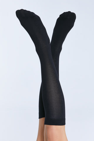 GOTS Sertifikalı Organik Pamuk Unisex Dizaltı Çorap – Siyah