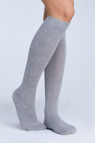 GOTS Sertifikalı Organik Pamuk Unisex Dizaltı Çorap – Gri Melanj
