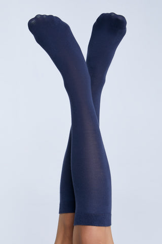 GOTS Sertifikalı Organik Pamuk Unisex Dizaltı Çorap – Lacivert