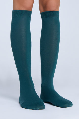 GOTS Sertifikalı Organik Pamuk Unisex Dizaltı Çorap – Çam Yeşili