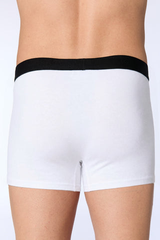 GOTS Sertifikalı Organik Pamuk Erkek Trunk Boxer İç Çamaşırı - Beyaz