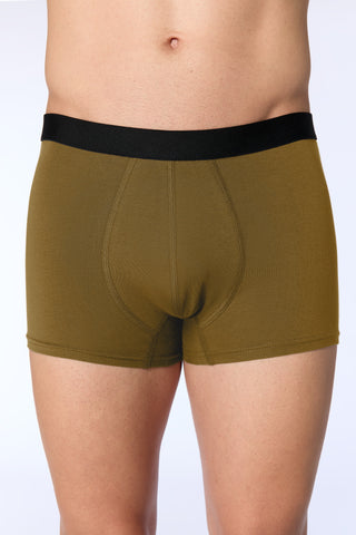 GOTS Sertifikalı Organik Pamuk Erkek Trunk Boxer İç Çamaşırı - Zeytin Yeşili
