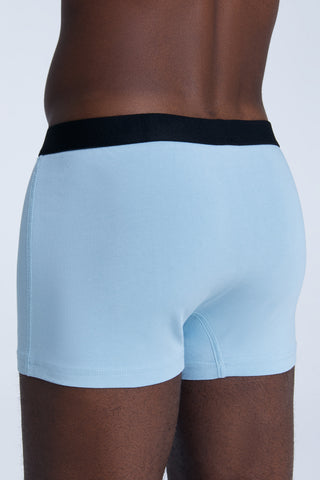 GOTS Sertifikalı Organik Pamuk Erkek Trunk Boxer İç Çamaşırı - Gri-Mavi