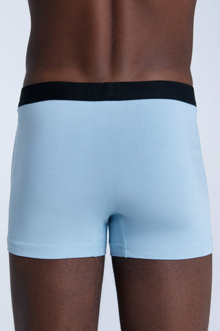 GOTS Sertifikalı Organik Pamuk Erkek Trunk Boxer İç Çamaşırı - Gri-Mavi