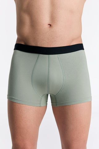 GOTS Sertifikalı Organik Pamuk Erkek Trunk Boxer İç Çamaşırı 3'lü Paket - Eisberg Yeşili