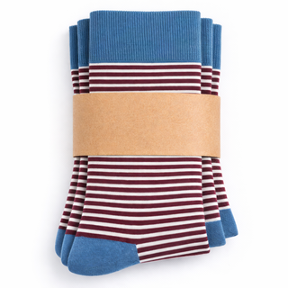 Organik Pamuk Unisex Çorap – Bordo / Natürel - 3'lü Paket