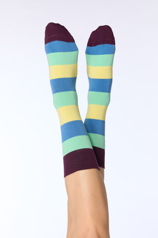 Organik Pamuk Unisex Çorap – Magenta/Kivi/Akuamarin/Lime