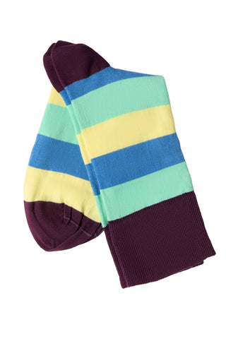 Organik Pamuk Unisex Çorap – Magenta/Kivi/Akuamarin/Lime - 6'lı Paket