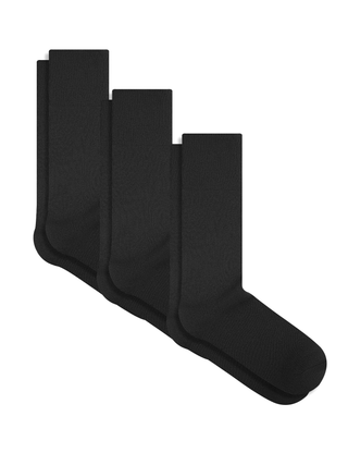 Organik Pamuk Unisex Çorap – Siyah - 3'lü Paket