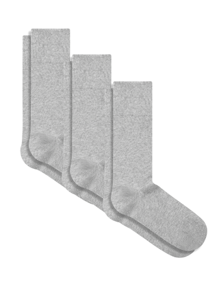 Organik Pamuk Unisex Çorap – Gri Melanj - 3'lü Paket