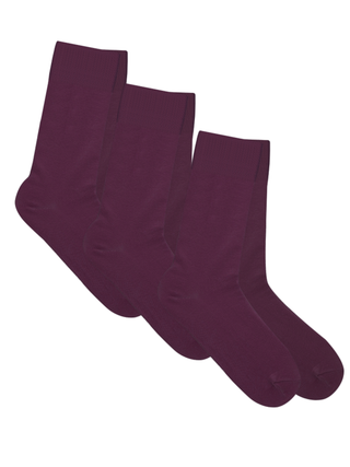 Organik Pamuk Unisex Çorap – Magenta - 3'lü Paket