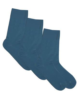 Organik Pamuk Unisex Çorap – Gök Mavisi - 3'lü Paket