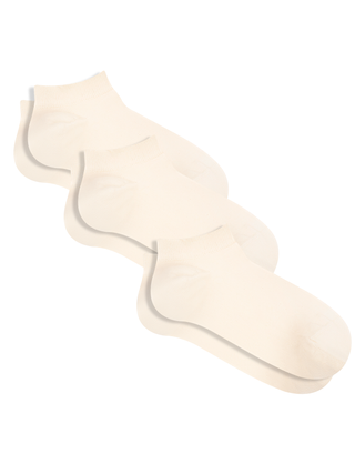 Organik Pamuk Unisex Sneaker Çorap – Natürel - 3'lü Paket