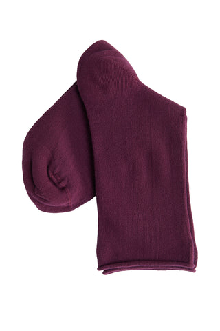 Organik Pamuk Lastiksiz Unisex Çorap – Bordo