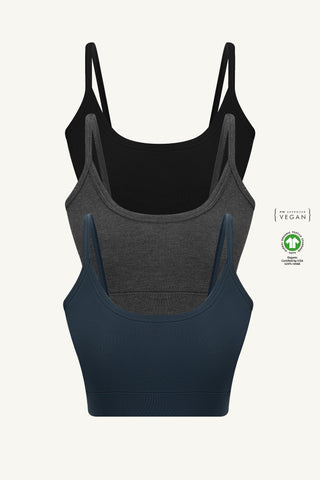 Koyu ve Klasik Üçlü - GOTS Sertifikalı Organik Pamuk Büstiyer