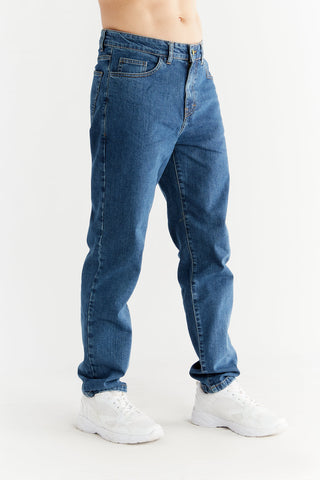 GOTS Sertifikalı Vegan Erkek Straight Fit Kot Pantolon – Organik Pamuklu Jean Mavi