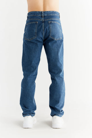 GOTS Sertifikalı Vegan Erkek Straight Fit Kot Pantolon – Organik Pamuklu Jean Mavi