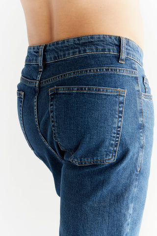 GOTS Sertifikalı Vegan Erkek Straight Fit Kot Pantolon – Organik Pamuklu Jean Mavi