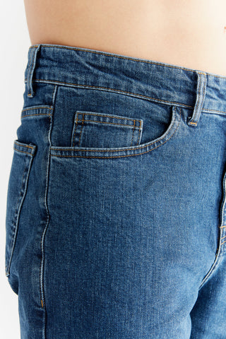 GOTS Sertifikalı Vegan Erkek Straight Fit Kot Pantolon – Organik Pamuklu Jean Mavi