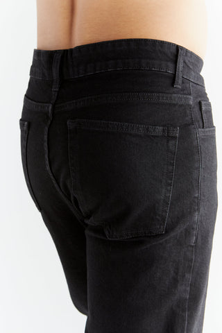 GOTS Sertifikalı Vegan Erkek Straight Fit Kot Pantolon – Jean Açık Siyah