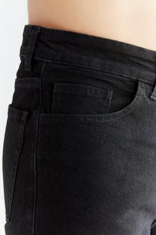 GOTS Sertifikalı Vegan Erkek Straight Fit Kot Pantolon – Jean Açık Siyah