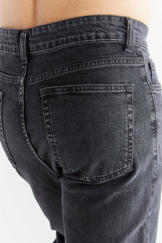 GOTS Sertifikalı Vegan Erkek Straight Fit Kot Pantolon – Jean Karbon Gri