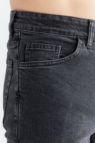GOTS Sertifikalı Vegan Erkek Straight Fit Kot Pantolon – Jean Karbon Gri