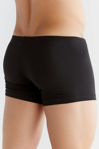 GOTS Sertifikalı Organik Pamuk Erkek Retro Boxer İç Çamaşırı 3'Lü Paket - Siyah